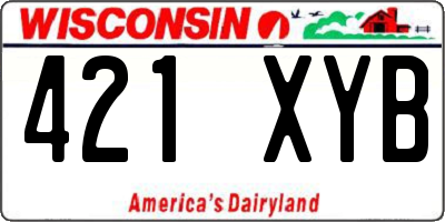WI license plate 421XYB