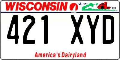 WI license plate 421XYD