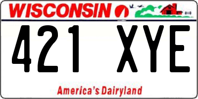 WI license plate 421XYE