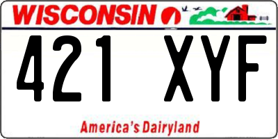 WI license plate 421XYF