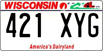 WI license plate 421XYG