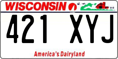 WI license plate 421XYJ