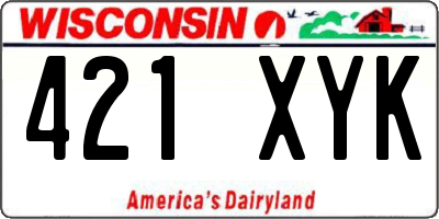 WI license plate 421XYK