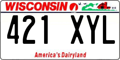 WI license plate 421XYL