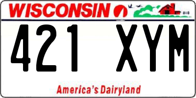 WI license plate 421XYM
