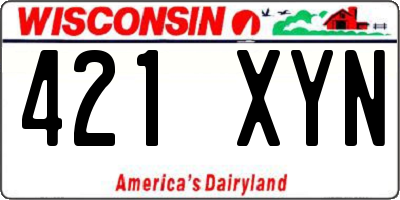 WI license plate 421XYN