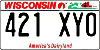 WI license plate 421XYO