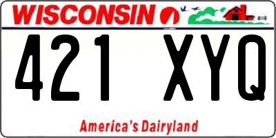 WI license plate 421XYQ