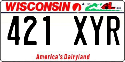 WI license plate 421XYR