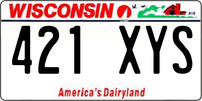 WI license plate 421XYS