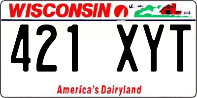 WI license plate 421XYT