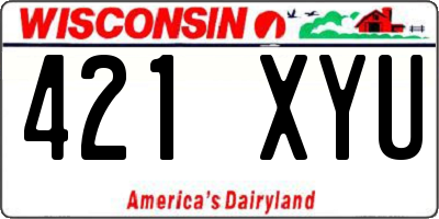 WI license plate 421XYU