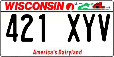 WI license plate 421XYV