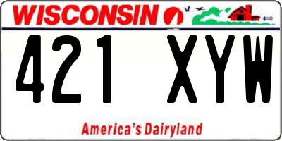 WI license plate 421XYW