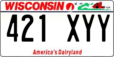 WI license plate 421XYY