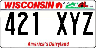 WI license plate 421XYZ