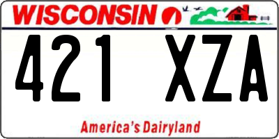 WI license plate 421XZA