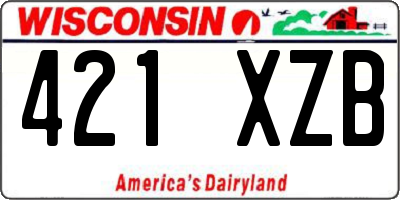 WI license plate 421XZB