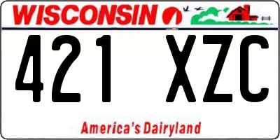 WI license plate 421XZC