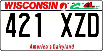 WI license plate 421XZD