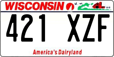 WI license plate 421XZF