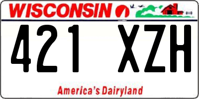 WI license plate 421XZH