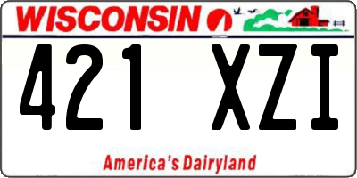 WI license plate 421XZI