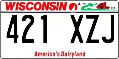 WI license plate 421XZJ