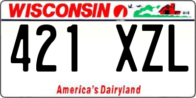 WI license plate 421XZL