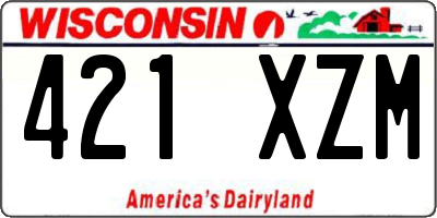 WI license plate 421XZM
