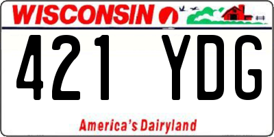 WI license plate 421YDG