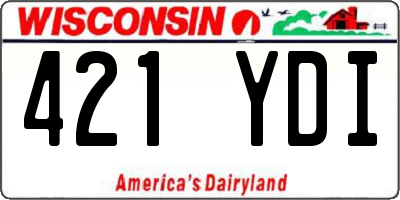 WI license plate 421YDI