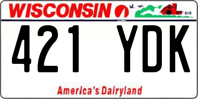 WI license plate 421YDK