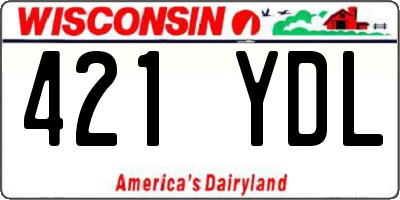 WI license plate 421YDL