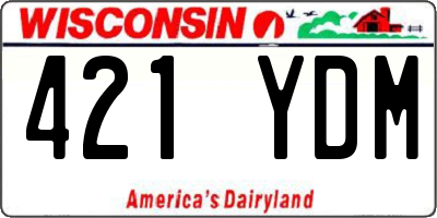 WI license plate 421YDM