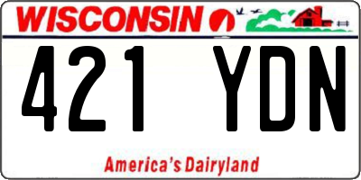WI license plate 421YDN