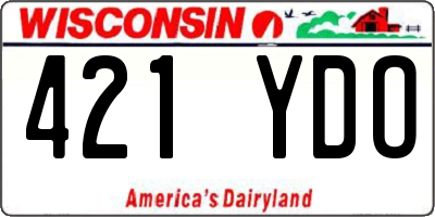 WI license plate 421YDO