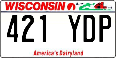WI license plate 421YDP