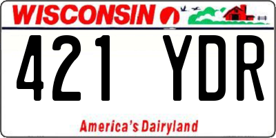 WI license plate 421YDR