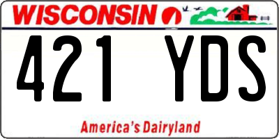 WI license plate 421YDS