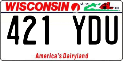 WI license plate 421YDU