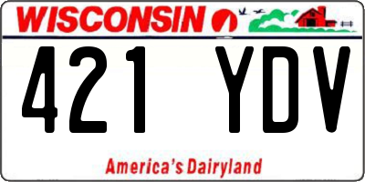 WI license plate 421YDV