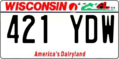 WI license plate 421YDW