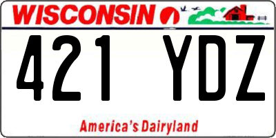 WI license plate 421YDZ