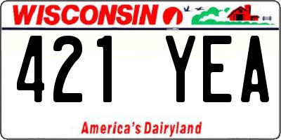 WI license plate 421YEA