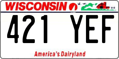 WI license plate 421YEF