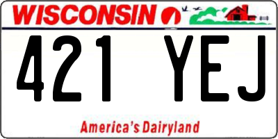 WI license plate 421YEJ