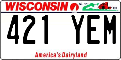 WI license plate 421YEM