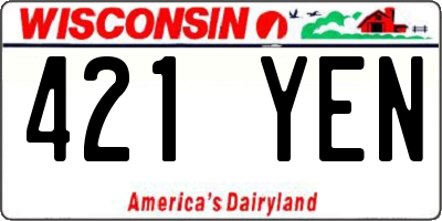 WI license plate 421YEN