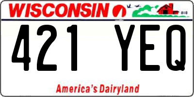 WI license plate 421YEQ